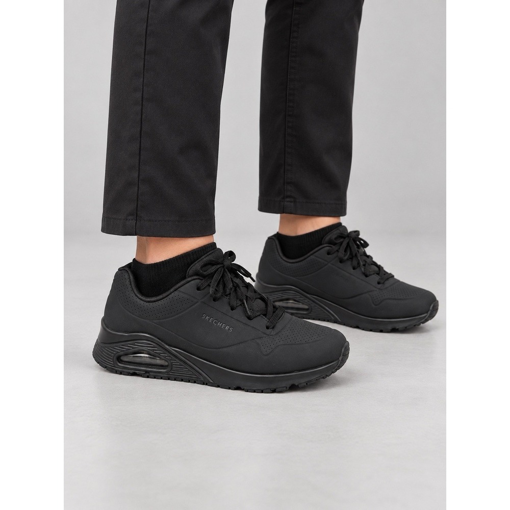 Skechers Work Uno SR 108021 Womens 8.5 Black Slip Resistant Shoes Memory Foam